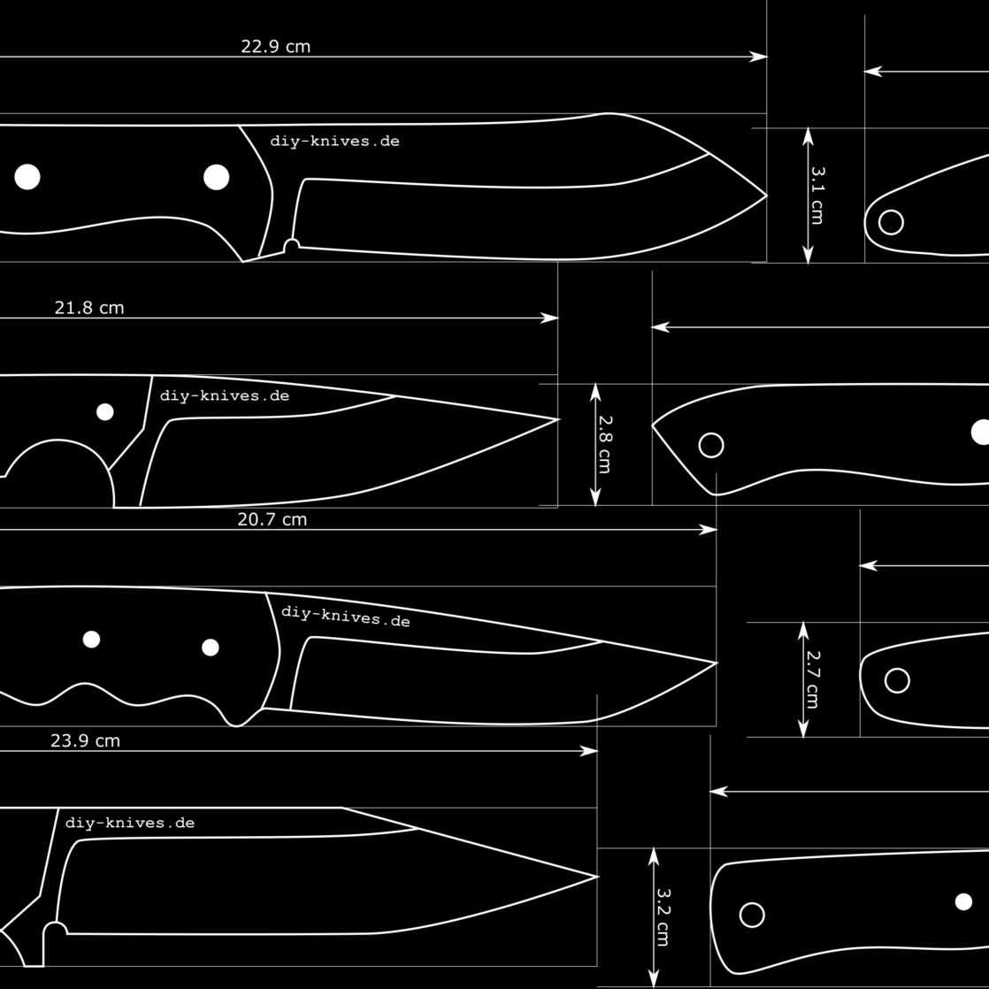 8 Jagdmesser Vorlagen PDF & DXF